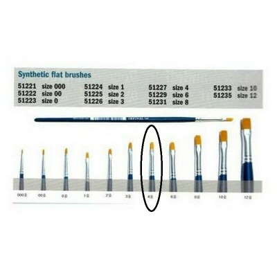 FLAT BRUSH SYNTHETIC N. 4 - 1 PIECE